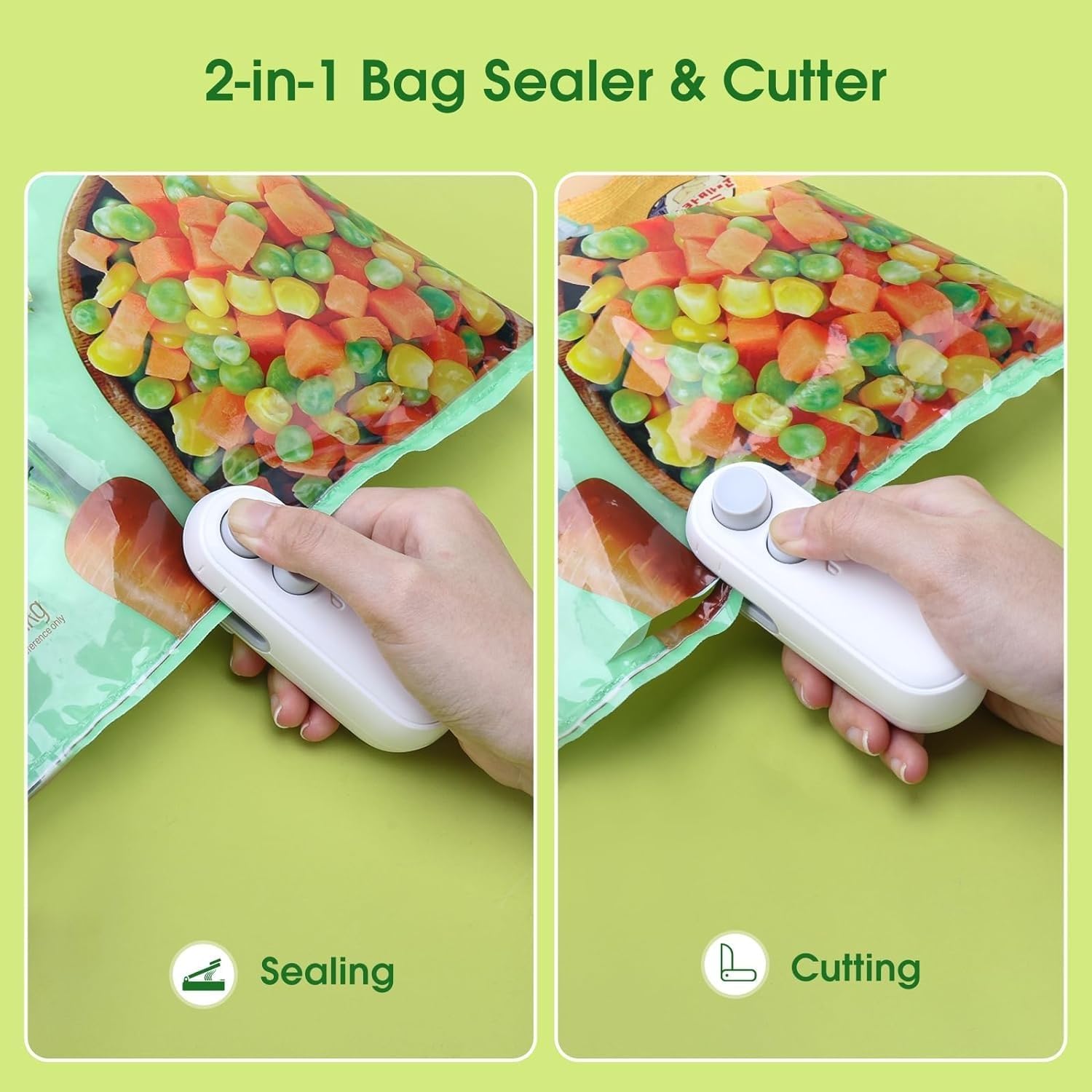 Portable Mini Sealing Machine 2 in 1 USB Rechargeable Magnetic Bag Sealer Heat Seal with Cutter, Plastic Bags Packing Machine Home Appliances