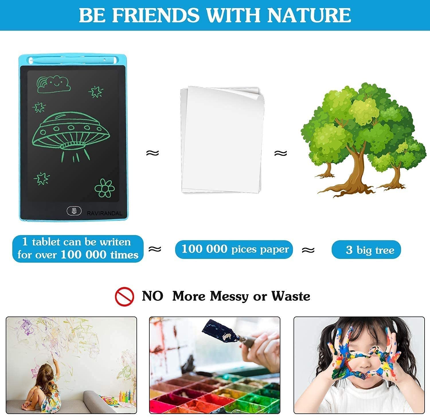 TLBS 8.5 inch LCD E-Writer Electronic Writing Pad/Tablet Drawing Board - Paperless Memo Digital Tablet