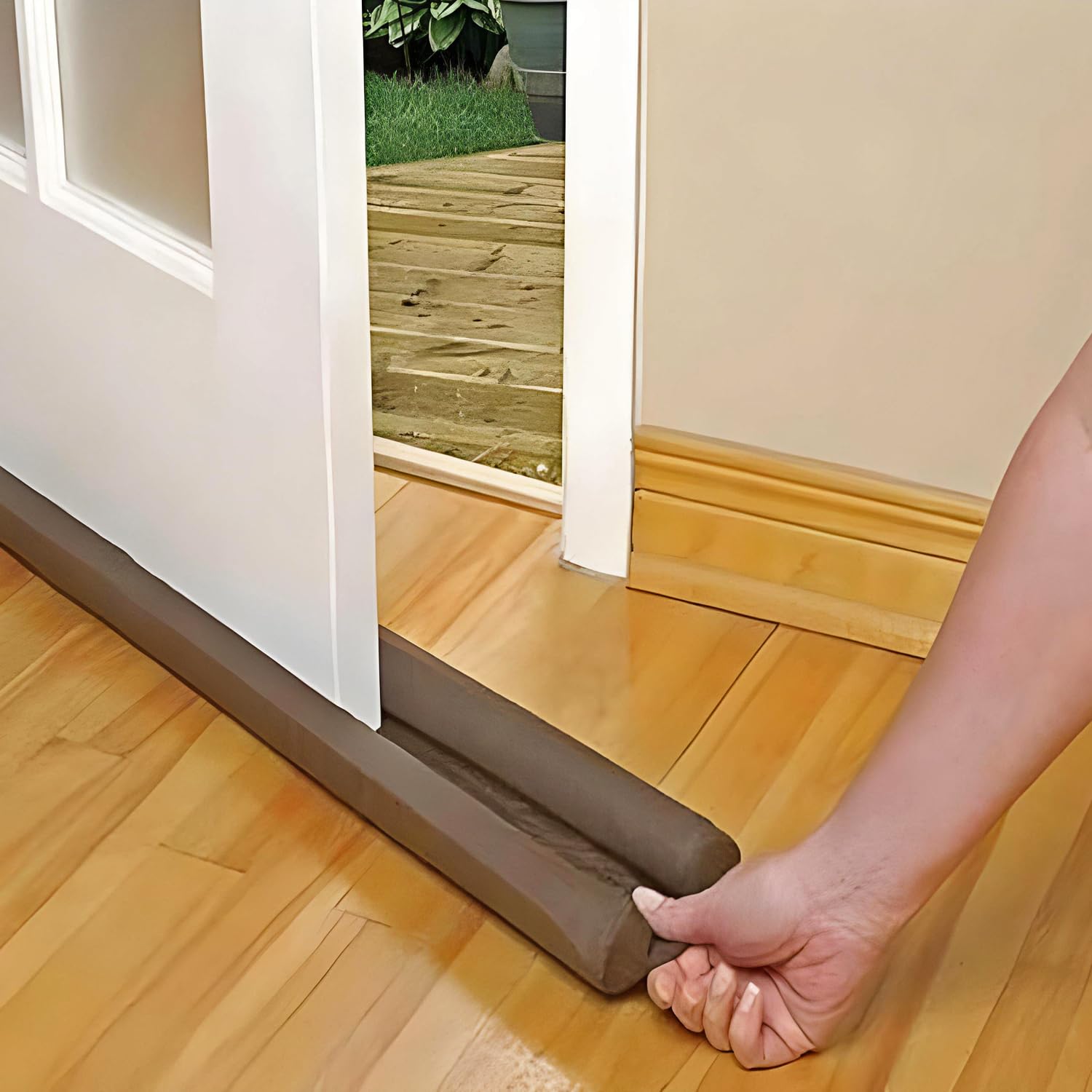 Twin Door Draft Stopper/Guard Protector for Doors and Windows | Door Bottom Sealing Strip Guard for Home