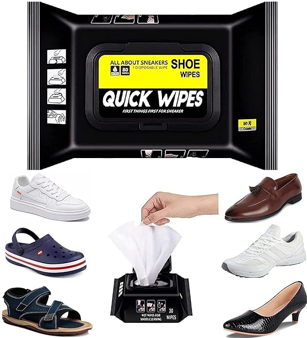 Shoe Cleaner Wipes 80 Pcs Best Quickly Remove Dirt & Stains - These Disposable Shoe Cleaning Wipes