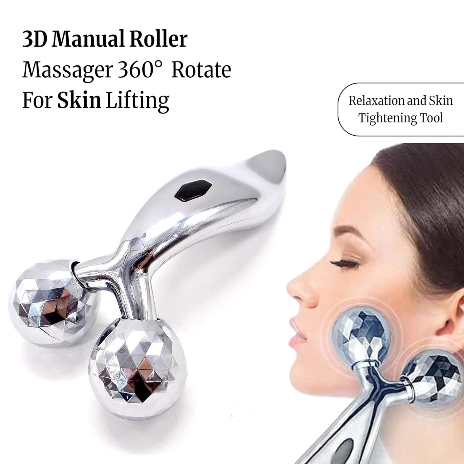 TLBS 3D Manual Roller Massager 360 Rotate Roller Face Body Massager For Skin Lifting, Wrinkle Remover and Facial Massage, Relaxation and Skin Tightening Tool