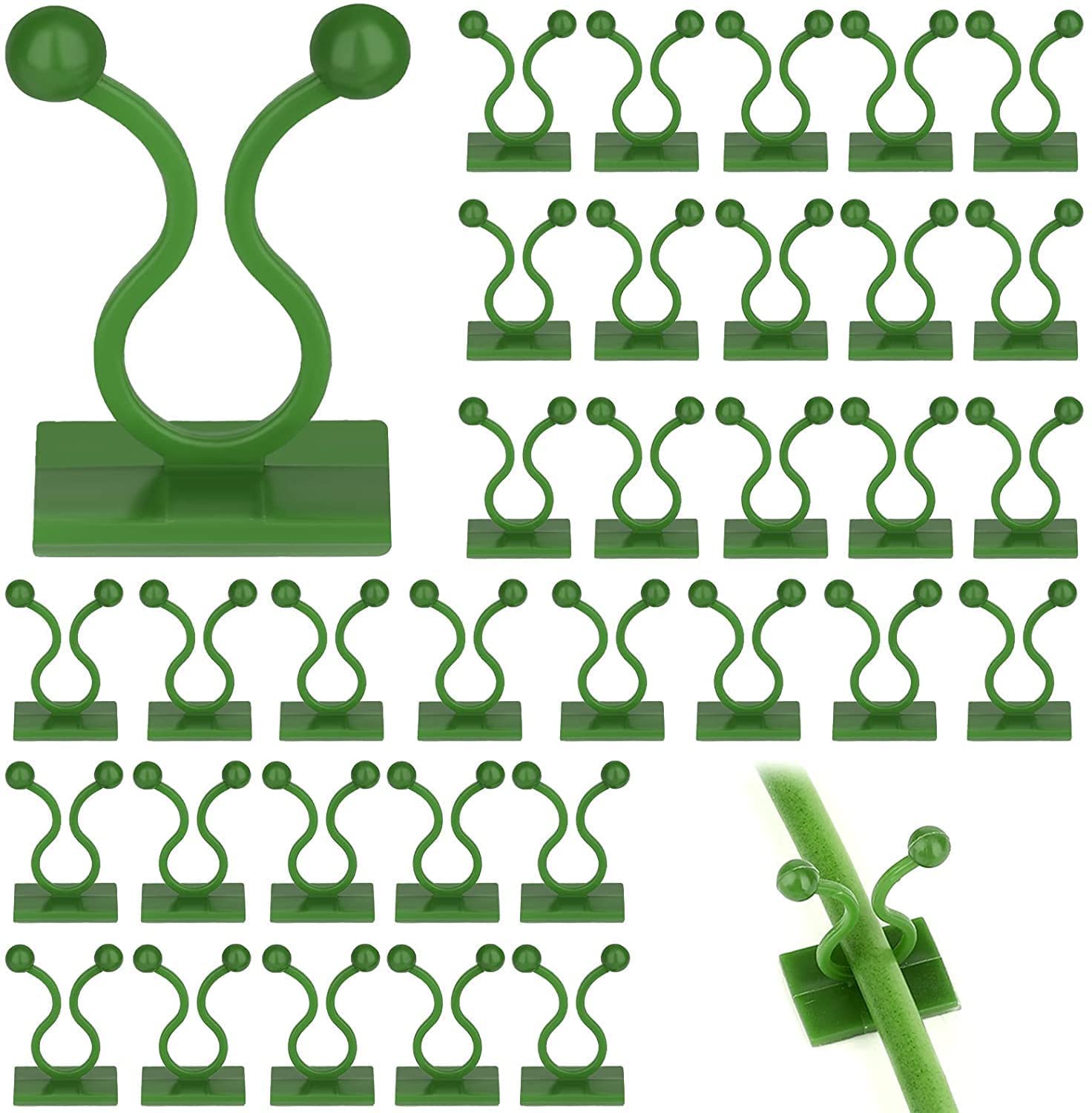 Tree Clip Plant Wall Climbing Fixing Clips, Reusable Self Adhesive Plant Support Garden Twist Clips (30 PCS)