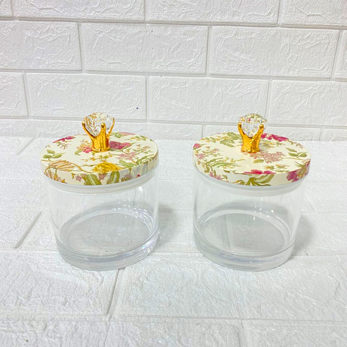 Rishabh Super Antique Jar Set of 2 with Crown Lid Design