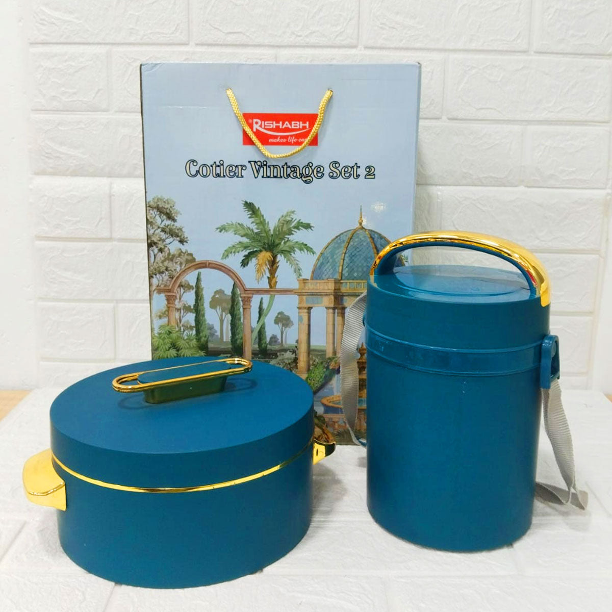 Rishabh Cotier Vintage Set 2 | Premium Insulated Hot Pot & Water Jug Gift Set