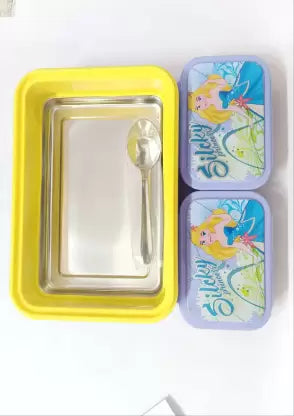 Rishabh Milano Steel Lunch Box With Spoon 2 containers
