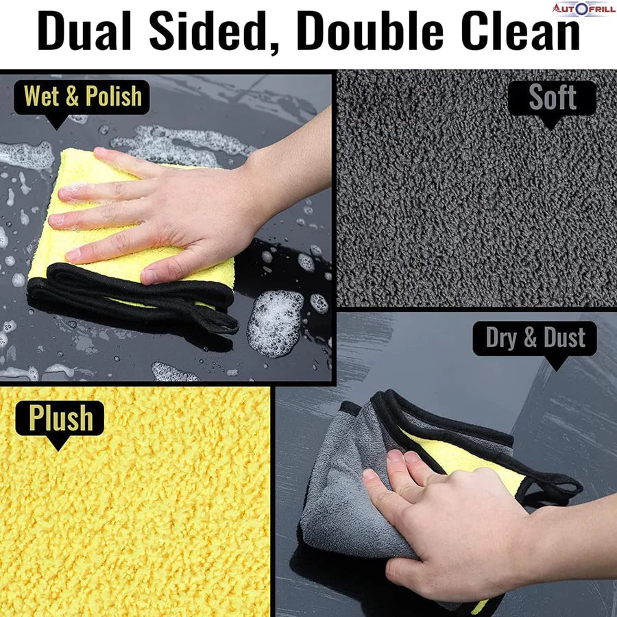 Microfiber Cloth for Car and Bike Cleaning | 40x30 cm | 600 GSM | Multipurpose Kitchen and Car Accessories | Ultra Absorbent Polishing and Detailing Cloth