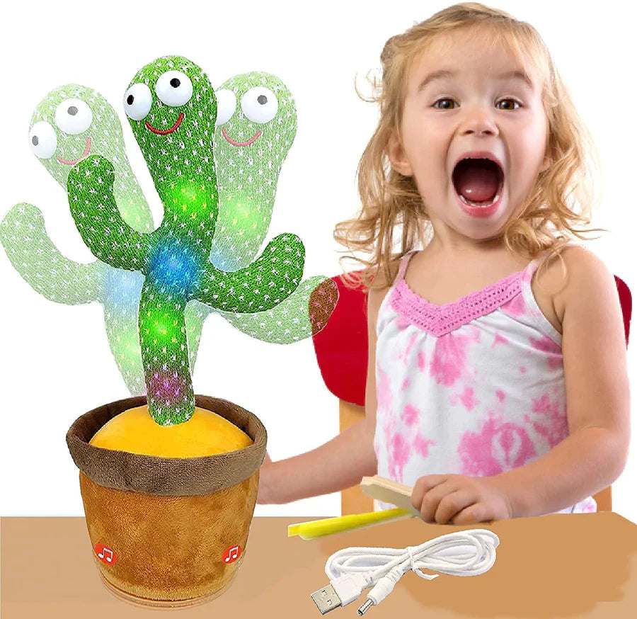 Dancing Cactus Toy for Babies Talking, Speaking, Recording | Repeat What You Say | Singing Electronic Pet for Toddlers | Swing and Sing Toy-Charger Cactus Toy Plant..