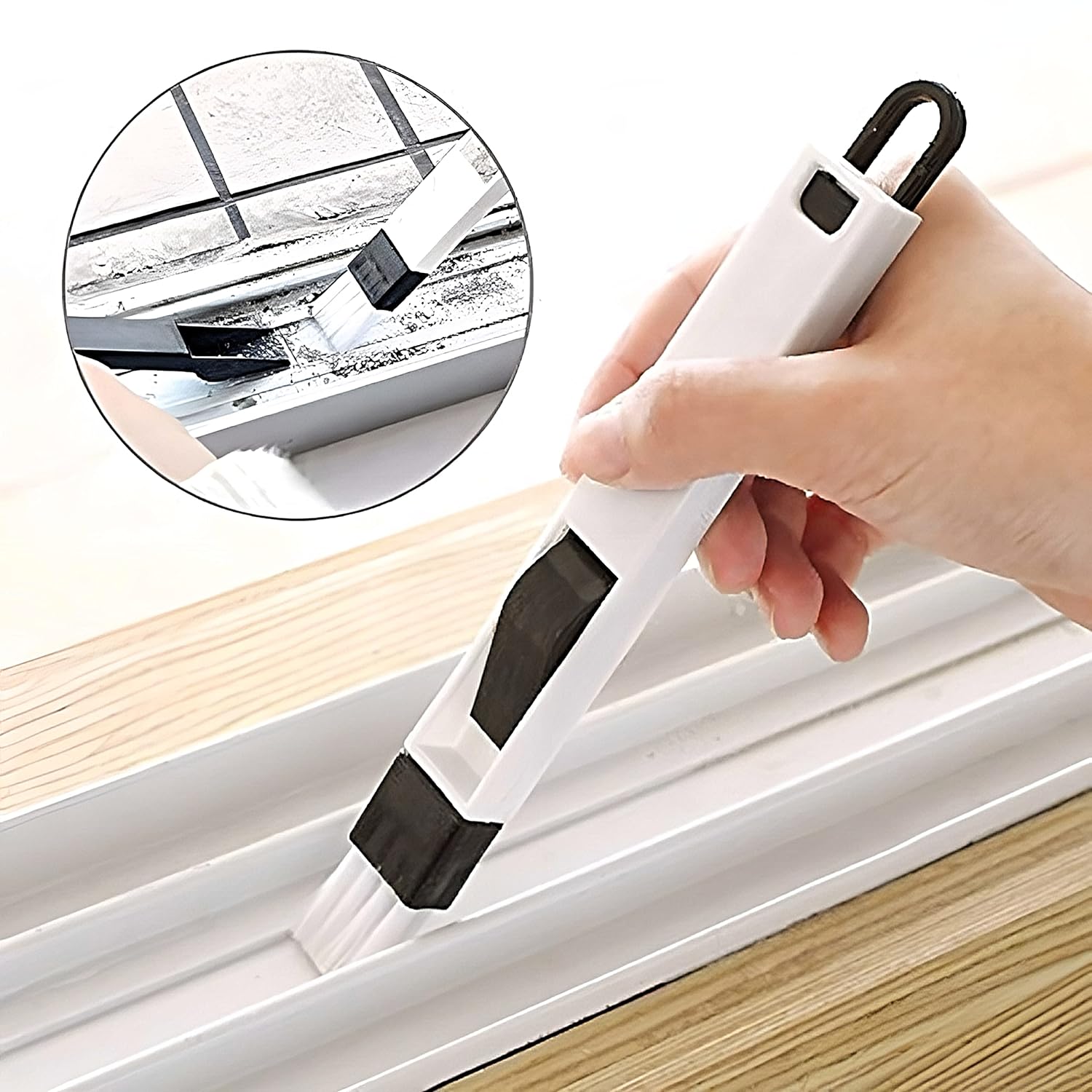 2 in 1 Multi Function Plastic Window Slot Keyboard Wardrobe Dust Removal Cleaning Brush