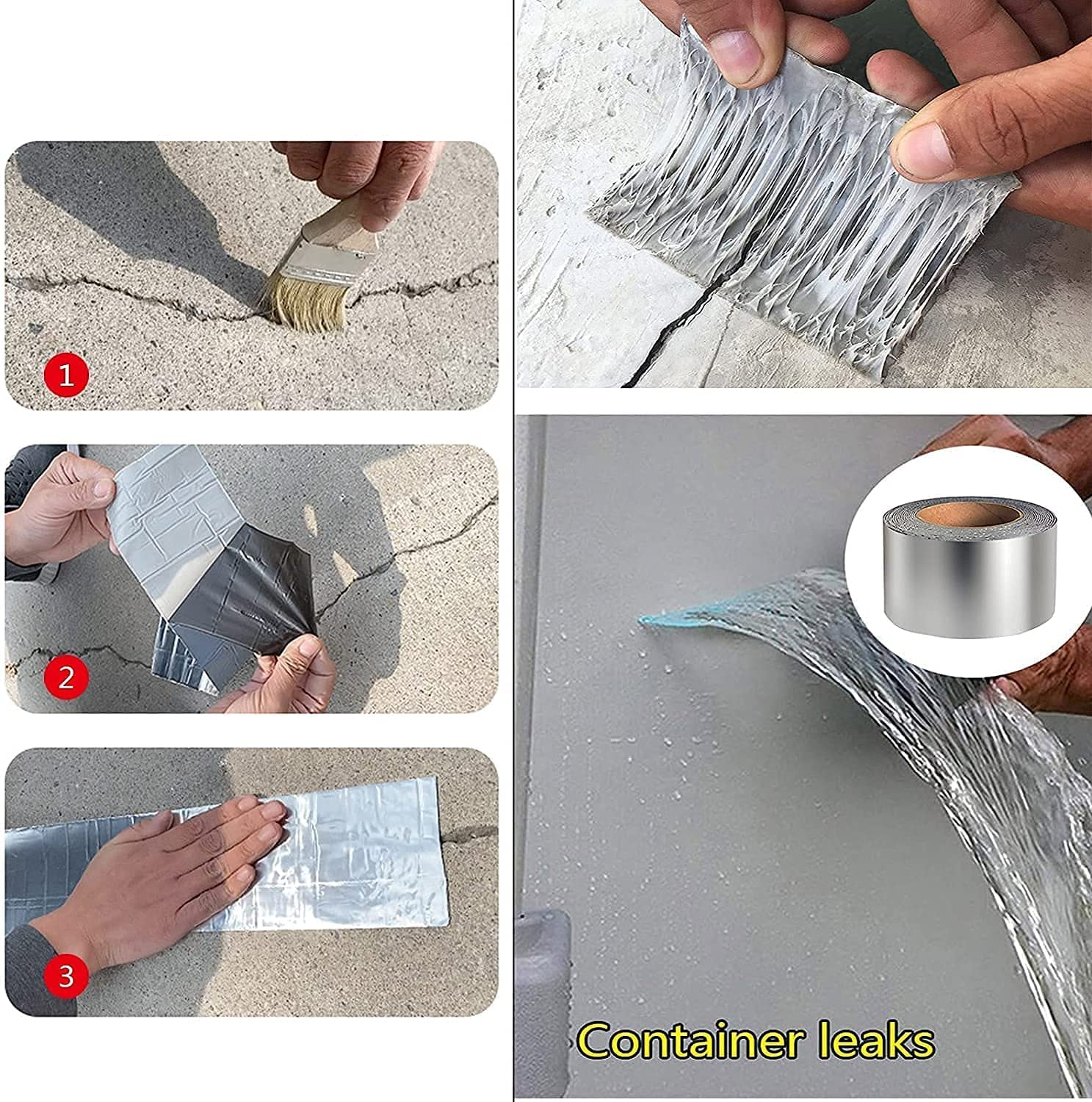 Waterproof Aluminium Rubber Tape for Leakage Repair, Hot & Cold Temperature Aluminium Foil Tape