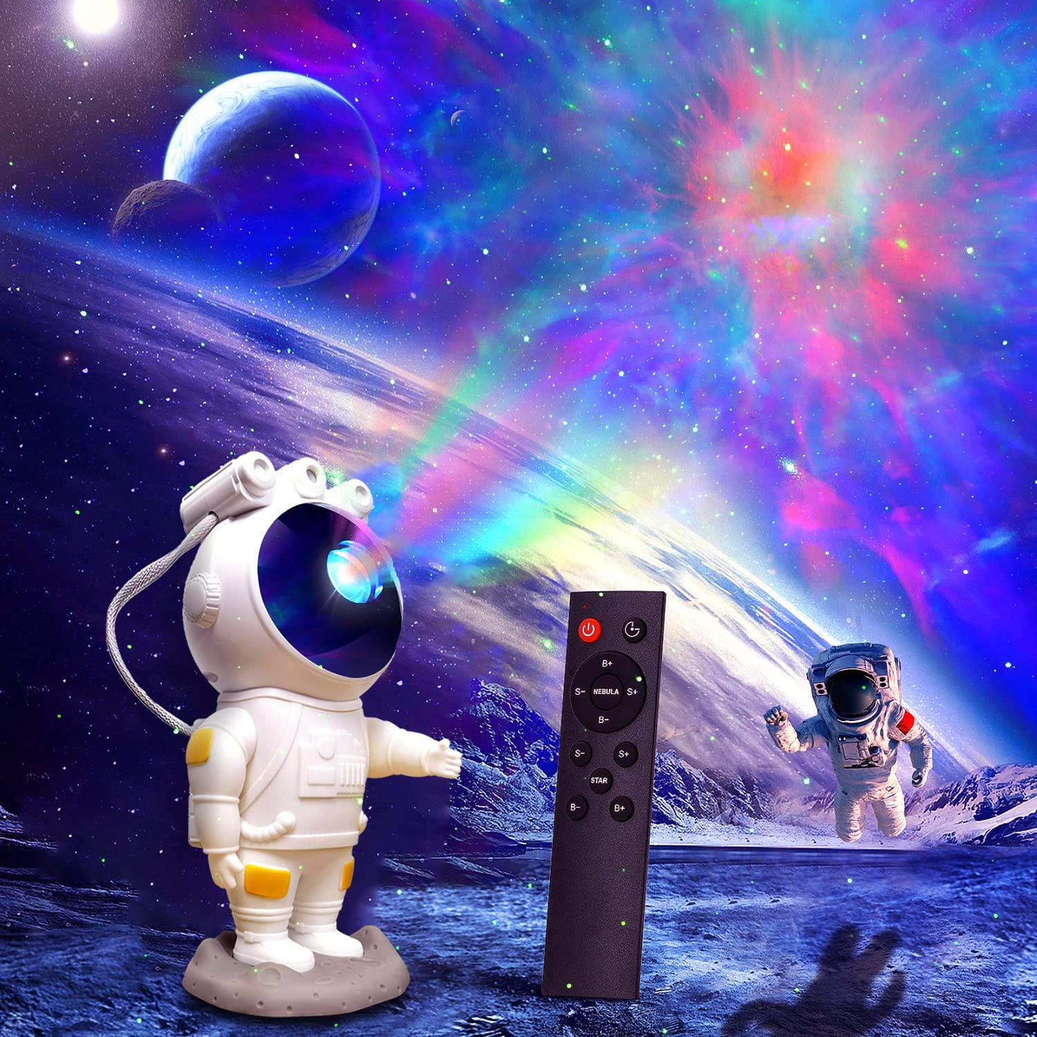 TLBS Star Projector Galaxy Night Light Astronaut Space Projector Starry Nebula Ceiling LED Lamp with Timer & Remote, Kids Room Decor Aesthetic, Gifts for Christmas Birthdays