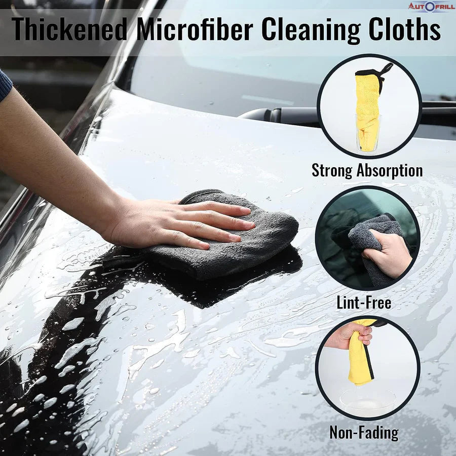 Microfiber Cloth for Car and Bike Cleaning | 40x30 cm | 600 GSM | Multipurpose Kitchen and Car Accessories | Ultra Absorbent Polishing and Detailing Cloth