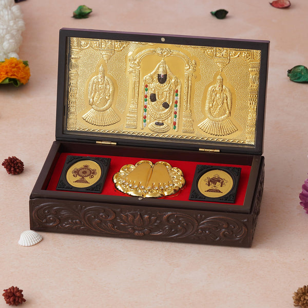 TLBS Balaji Photo Frame with Charan Paduka Religious Frame