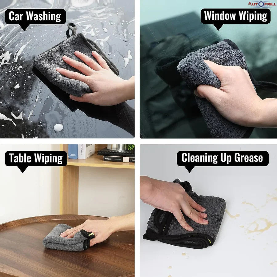 Microfiber Cloth for Car and Bike Cleaning | 40x30 cm | 600 GSM | Multipurpose Kitchen and Car Accessories | Ultra Absorbent Polishing and Detailing Cloth