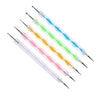 5 pieces Nail Art Dotting Marbleizing Tool Pen for Nail Decoration Stamping (Multicolour)