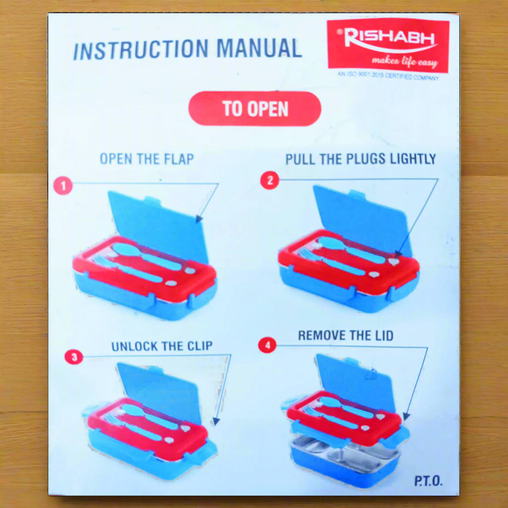 Rishabh Steel Brunch 2 Delight Lunchbox With Spoons for School and Office