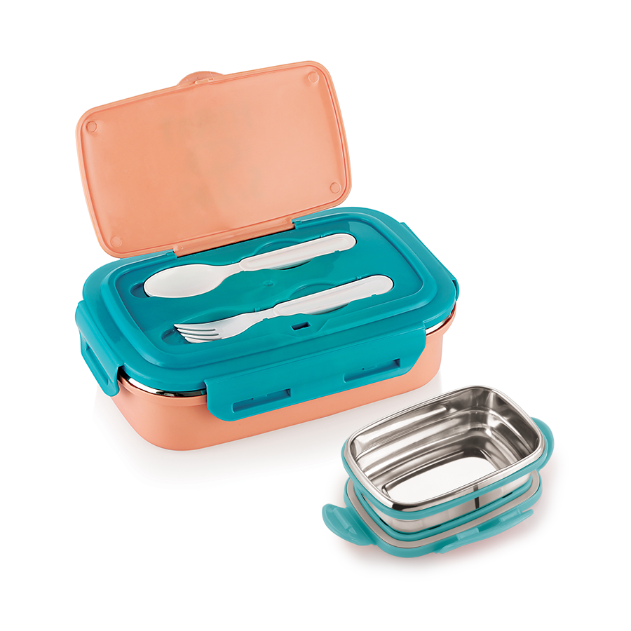 Rishabh Flip Style Dlx Lunch Box Insulated Stainless Steel Lunch Box