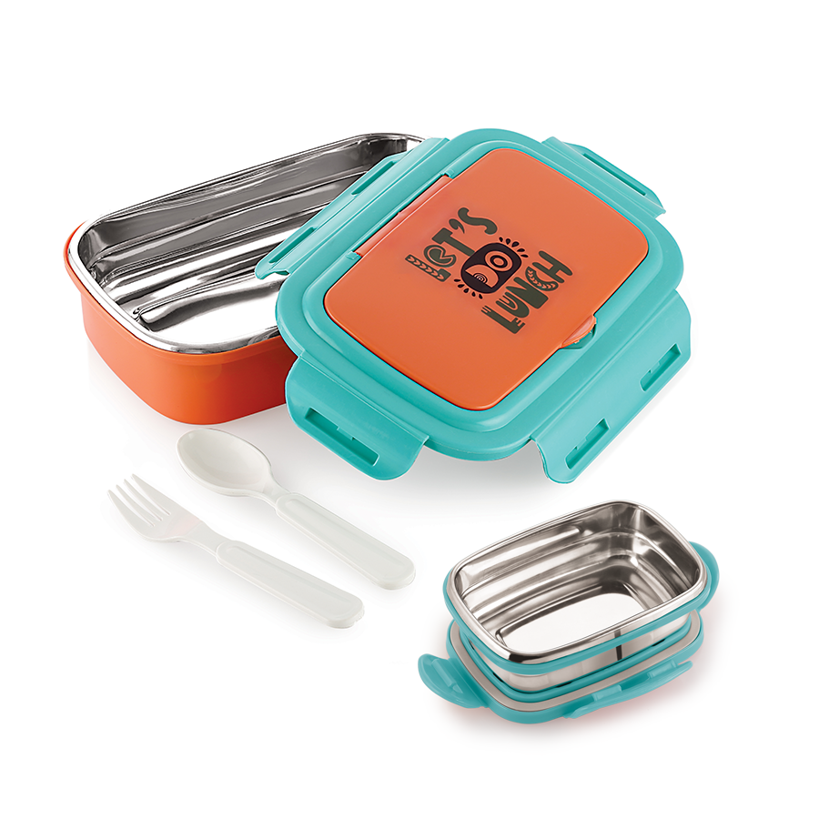 Rishabh Flip Style Dlx Lunch Box Insulated Stainless Steel Lunch Box