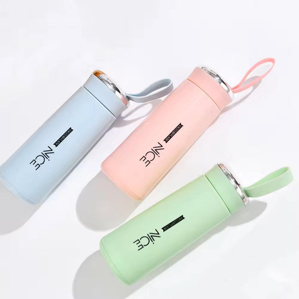 glass water bottle 400ml Glass Water Bottle with silicone protection sleeve cover