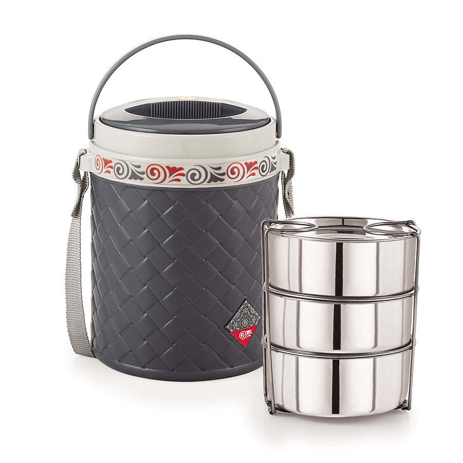 Rishabh Happy Meal 3 Lunch Box 3 SS Container Lunch Box