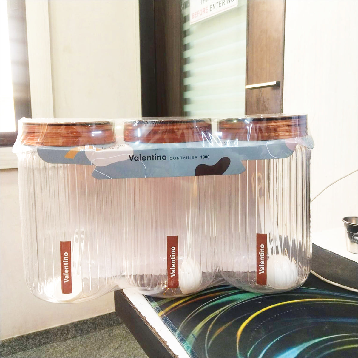 Rishabh valentino 1800ml Pet Kitchen Storage Signature PET Container 1800ML (3PC SET)