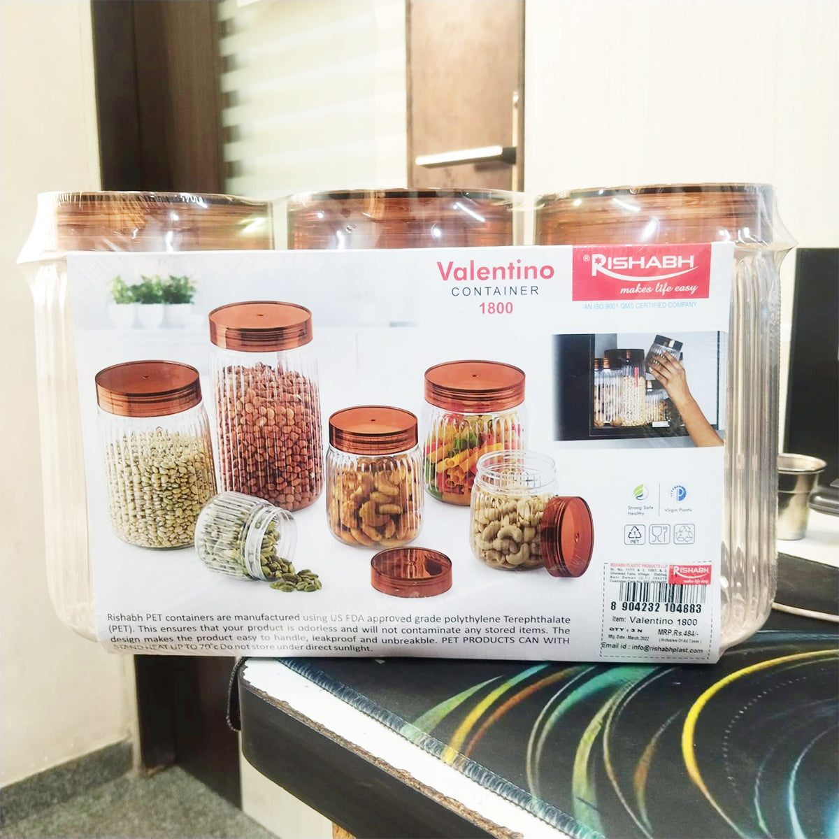 Rishabh valentino 1800ml Pet Kitchen Storage Signature PET Container 1800ML (3PC SET)