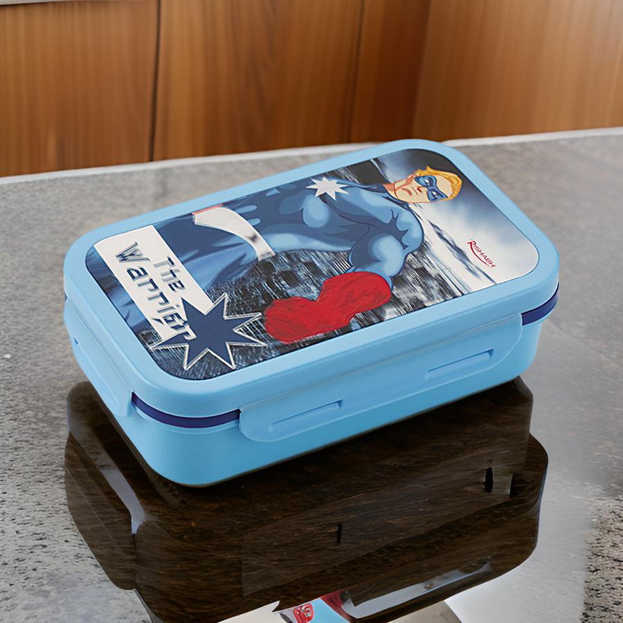 Rishabh School Tiffin Inner Steel Plastic Insulated MUNCH MAGIC ROYAL