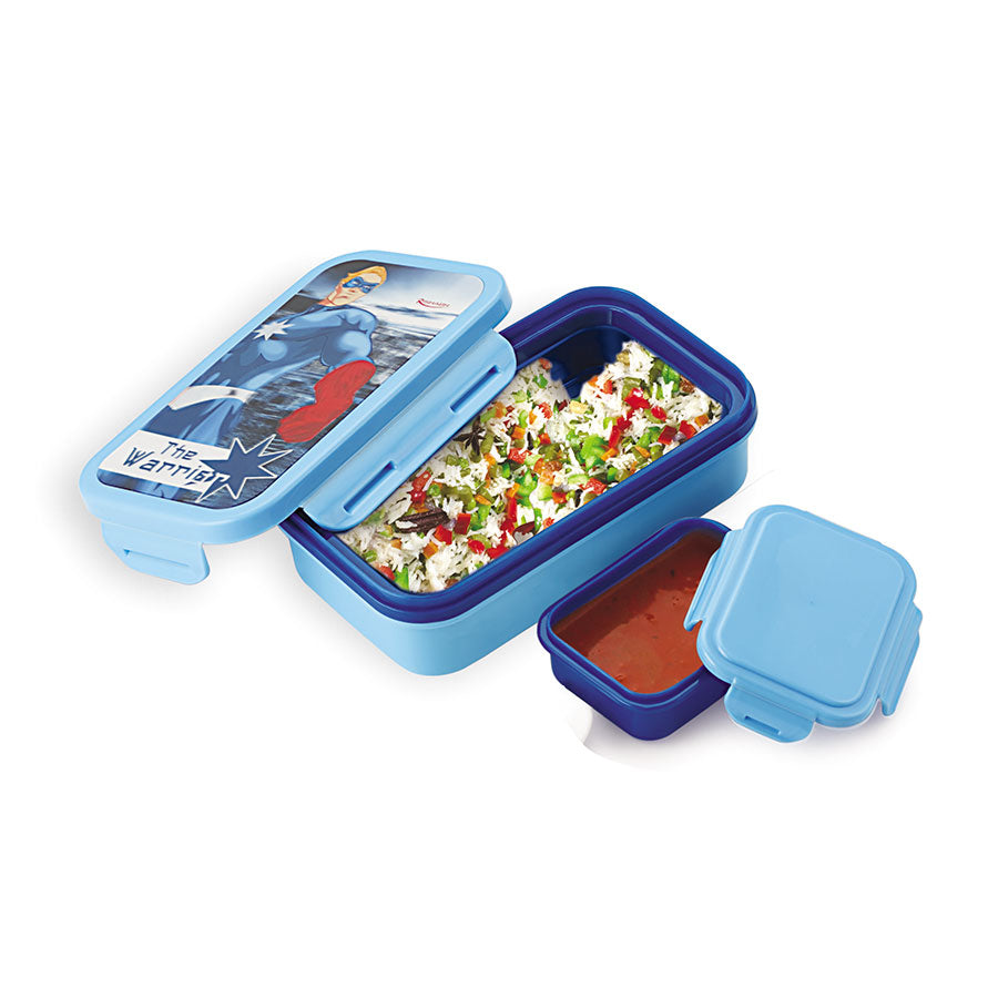 Rishabh School Tiffin Inner Steel Plastic Insulated MUNCH MAGIC ROYAL