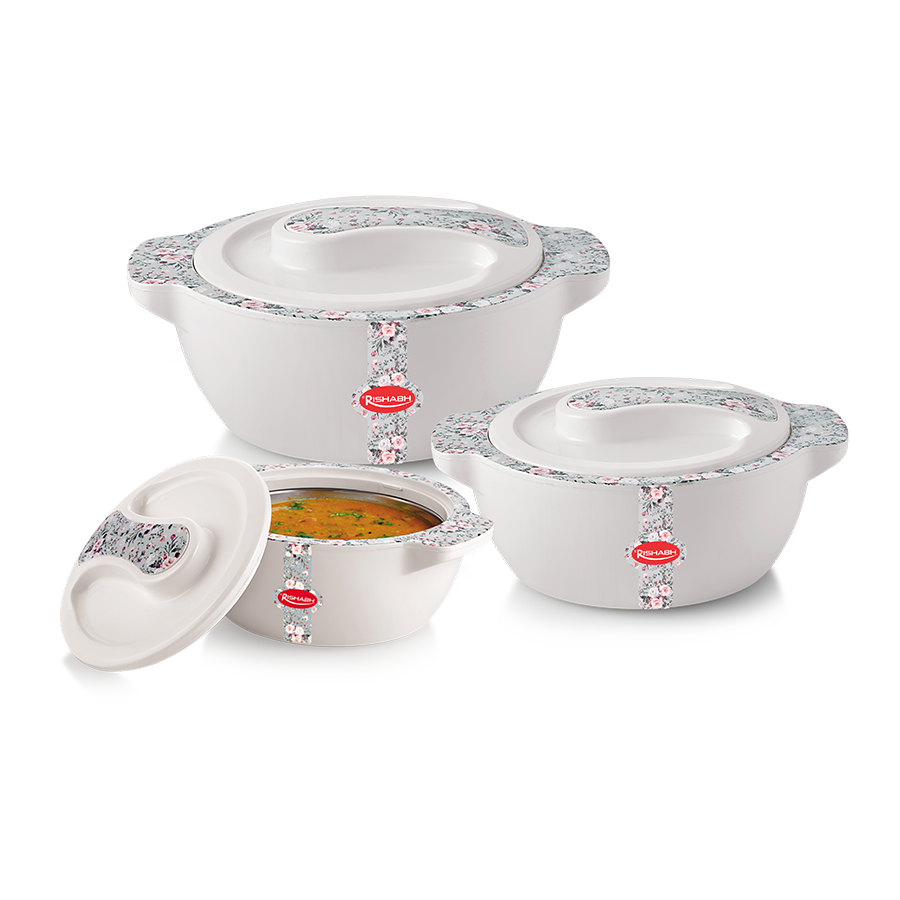 Rishabh SIGMA FLORA 2500 Insulated Hot Pot - Insulated Casserole Food Warmer/Cooler - Printed - multi colour