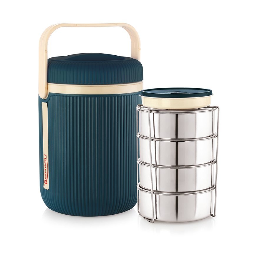 Rishabh Slavia 4 Lunch Box 4 Stainless Steel Container Box Pack Of 1