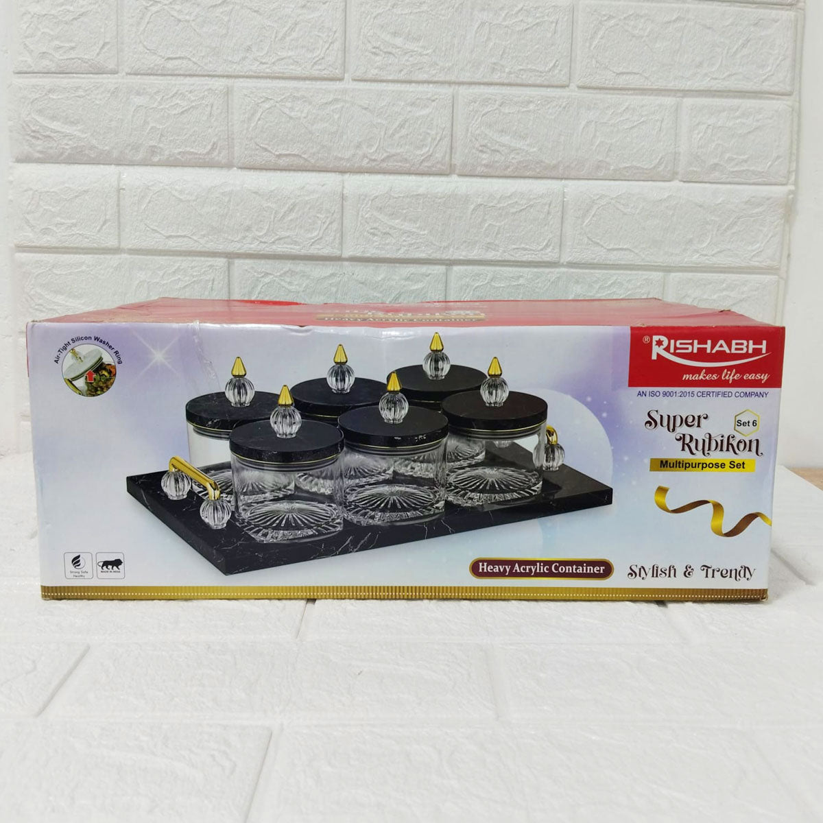 Rishabh Super Rubikon Multipurpose 6-Piece Container Set with Tray