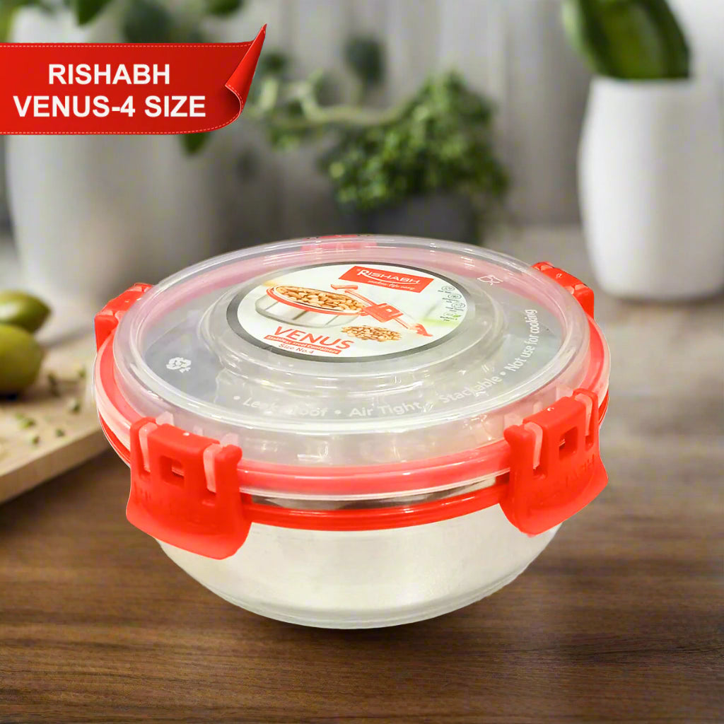 Rishabh Venus-4 Size Air-Tight & Leak Proof Stainless Steel Container