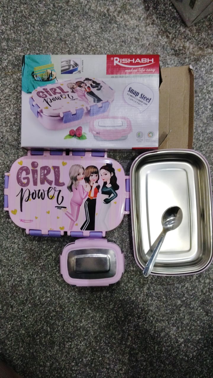 Rishabh School Tiffin Inner Steel Plastic Insulated