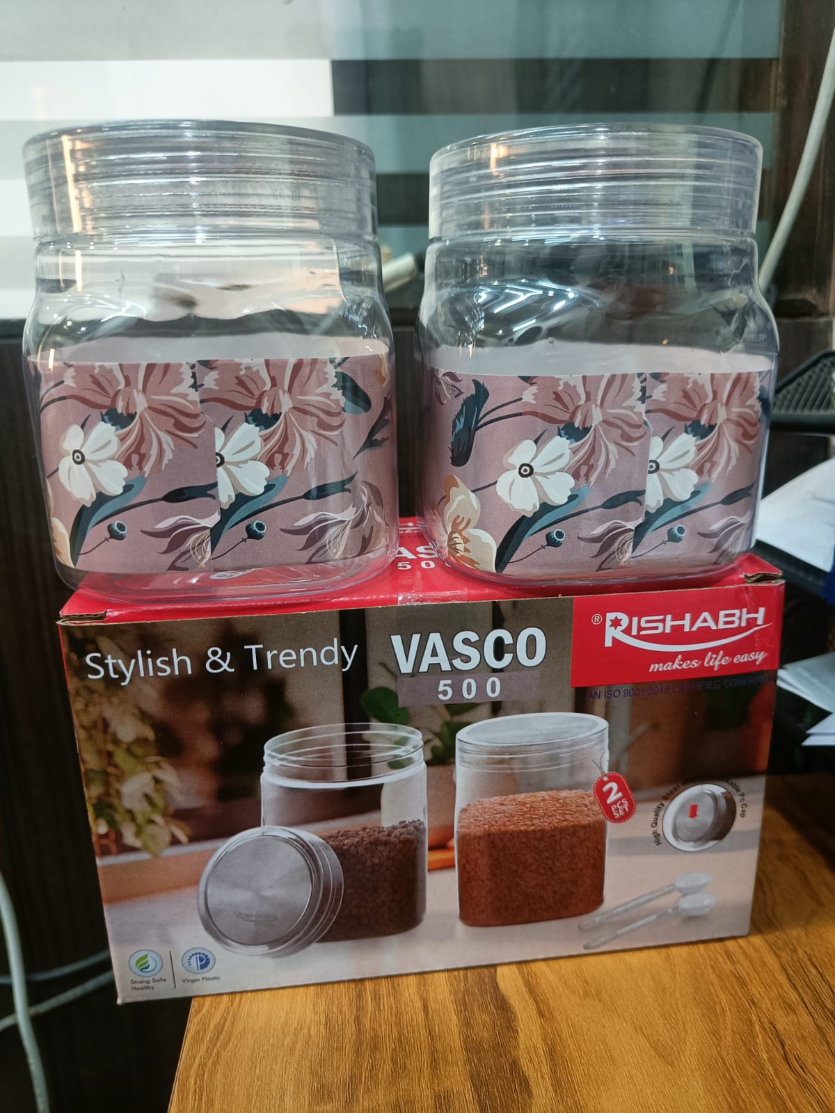 Rishabh Vasco 500 stylish & Trendy Pet container 2pcs with Spoon
