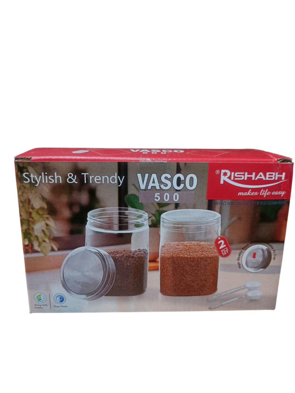 Rishabh Vasco 500 stylish & Trendy Pet container 2pcs with Spoon