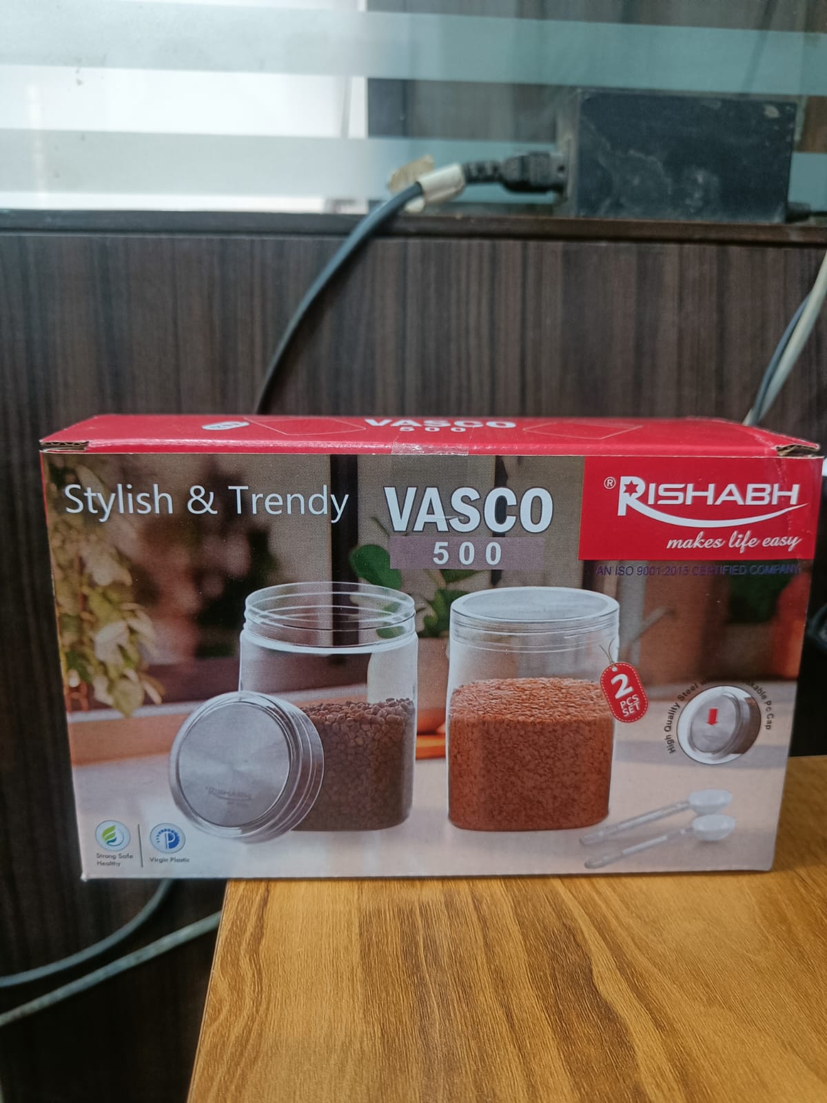 Rishabh Vasco 500 stylish & Trendy Pet container 2pcs with Spoon