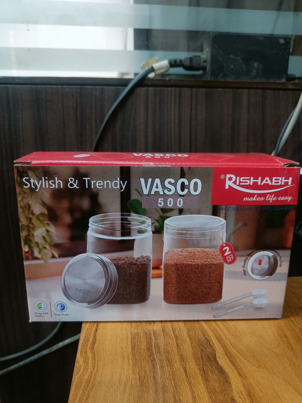 Rishabh Vasco 500 stylish & Trendy Pet container 2pcs with Spoon