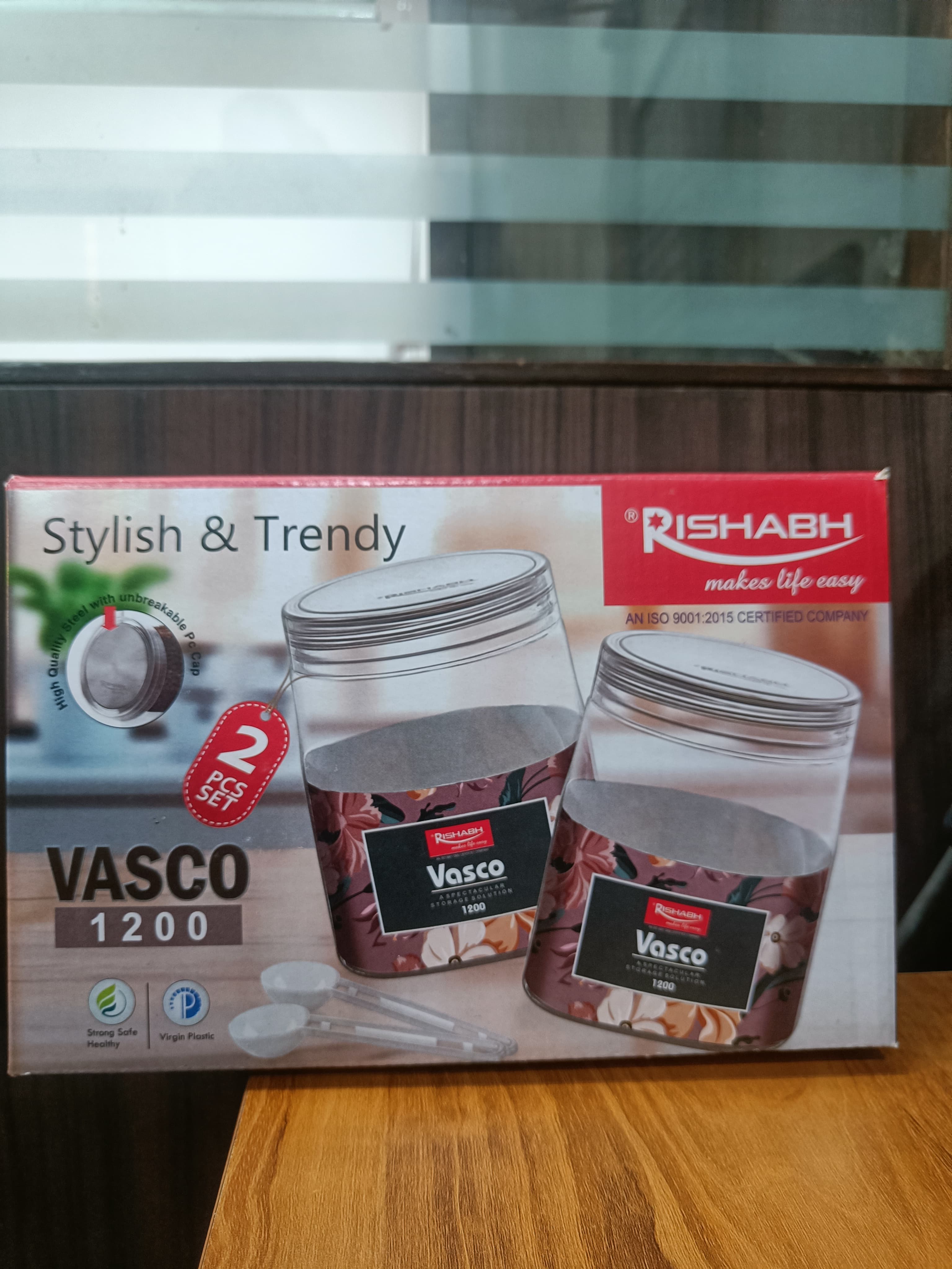 Rishabh Vasco 1200 stylish & Trendy Pet container 2pcs with Spoon