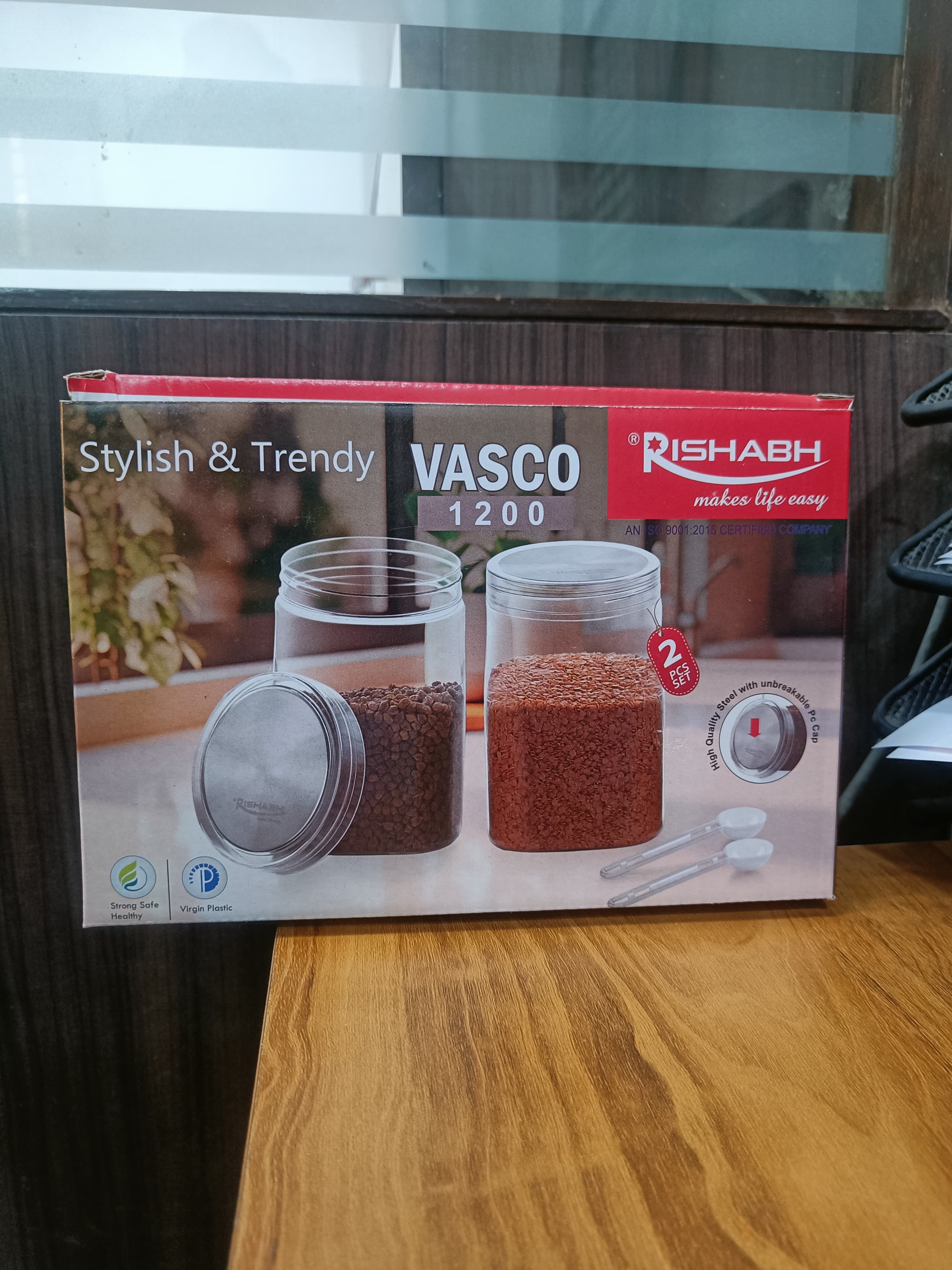Rishabh Vasco 1200 stylish & Trendy Pet container 2pcs with Spoon