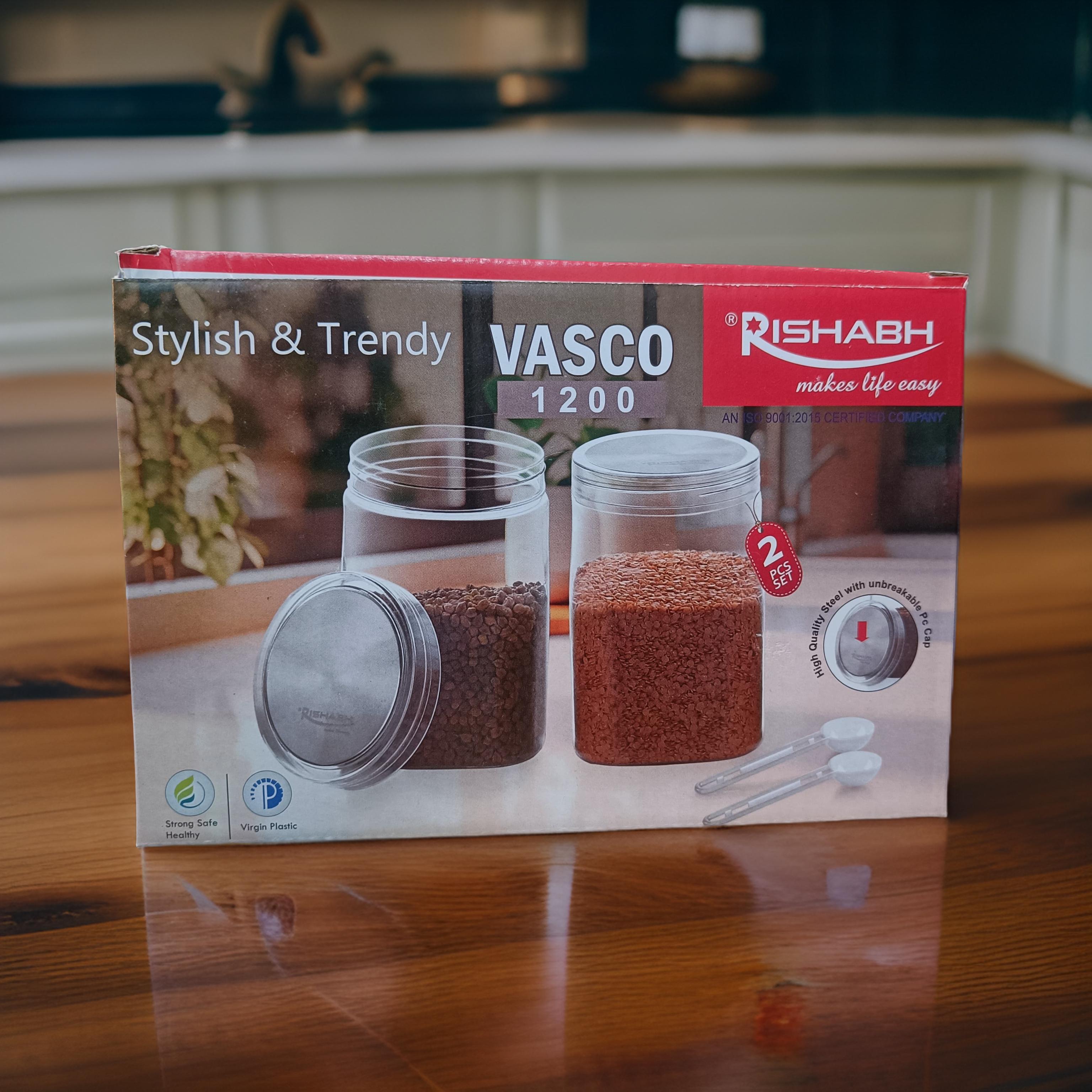 Rishabh Vasco 1200 stylish & Trendy Pet container 2pcs with Spoon