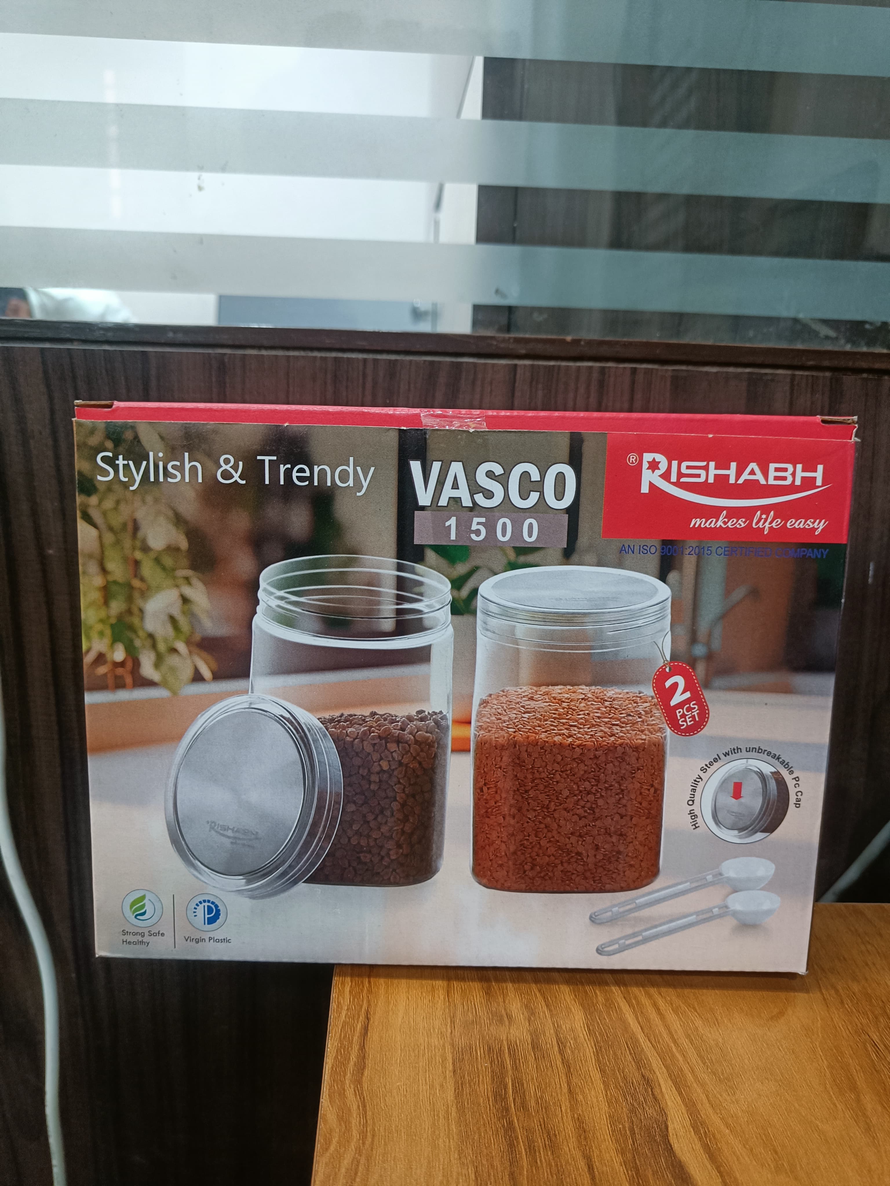 Rishabh Vasco 1500 stylish & Trendy Pet container 2pcs with Spoon
