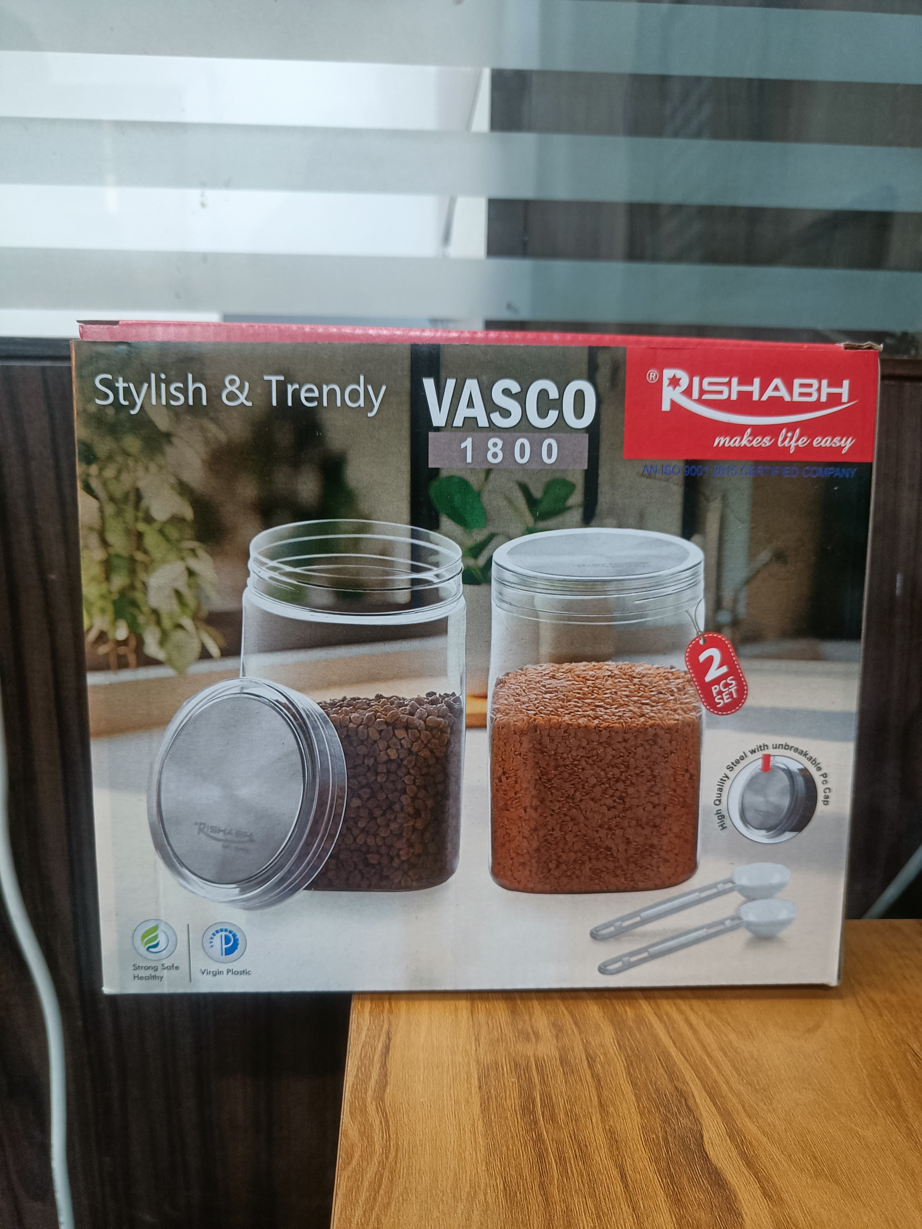 Rishabh Vasco 1800 stylish & Trendy Pet container 2pcs with Spoon