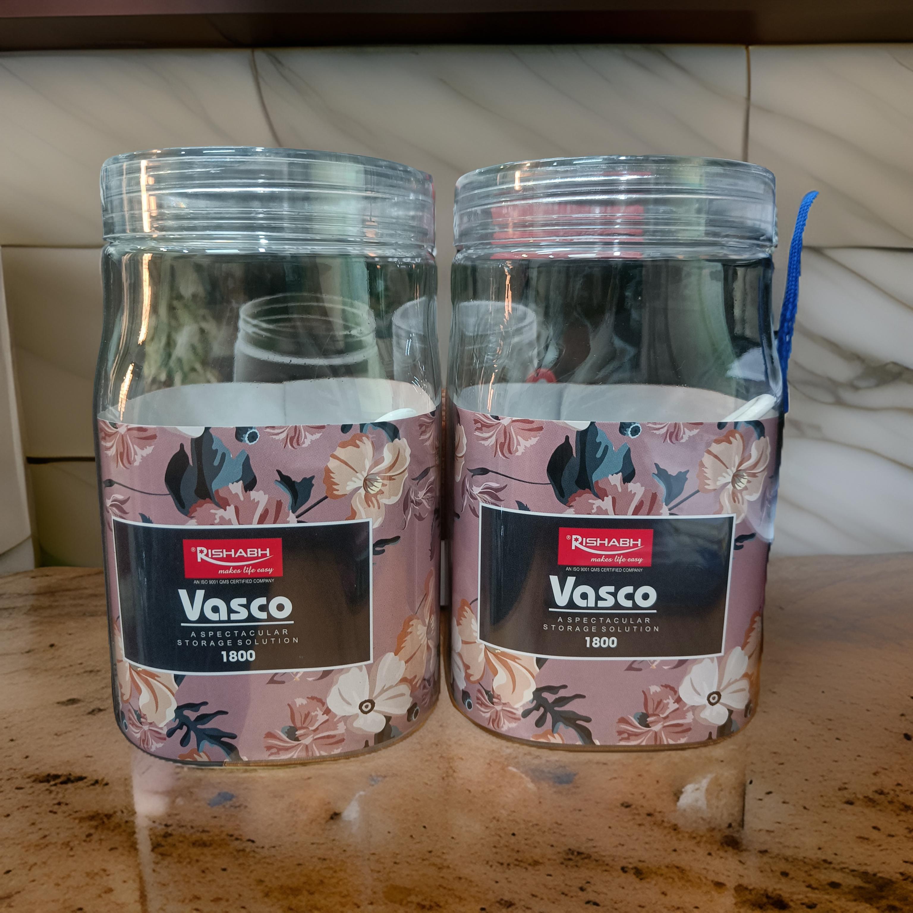 Rishabh Vasco 1800 stylish & Trendy Pet container 2pcs with Spoon