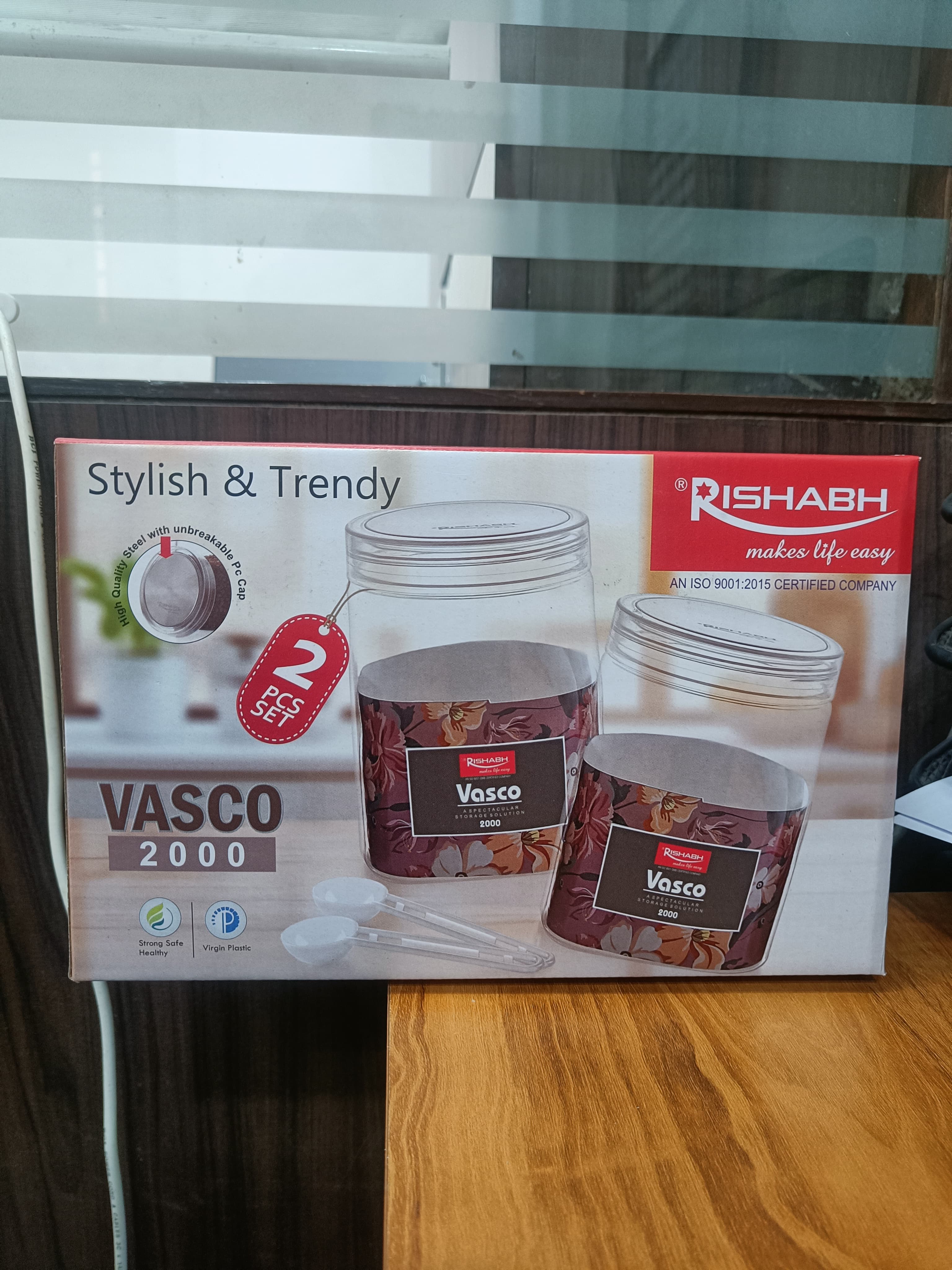 Rishabh Vasco 2000 stylish & Trendy Pet container 2pcs with Spoon