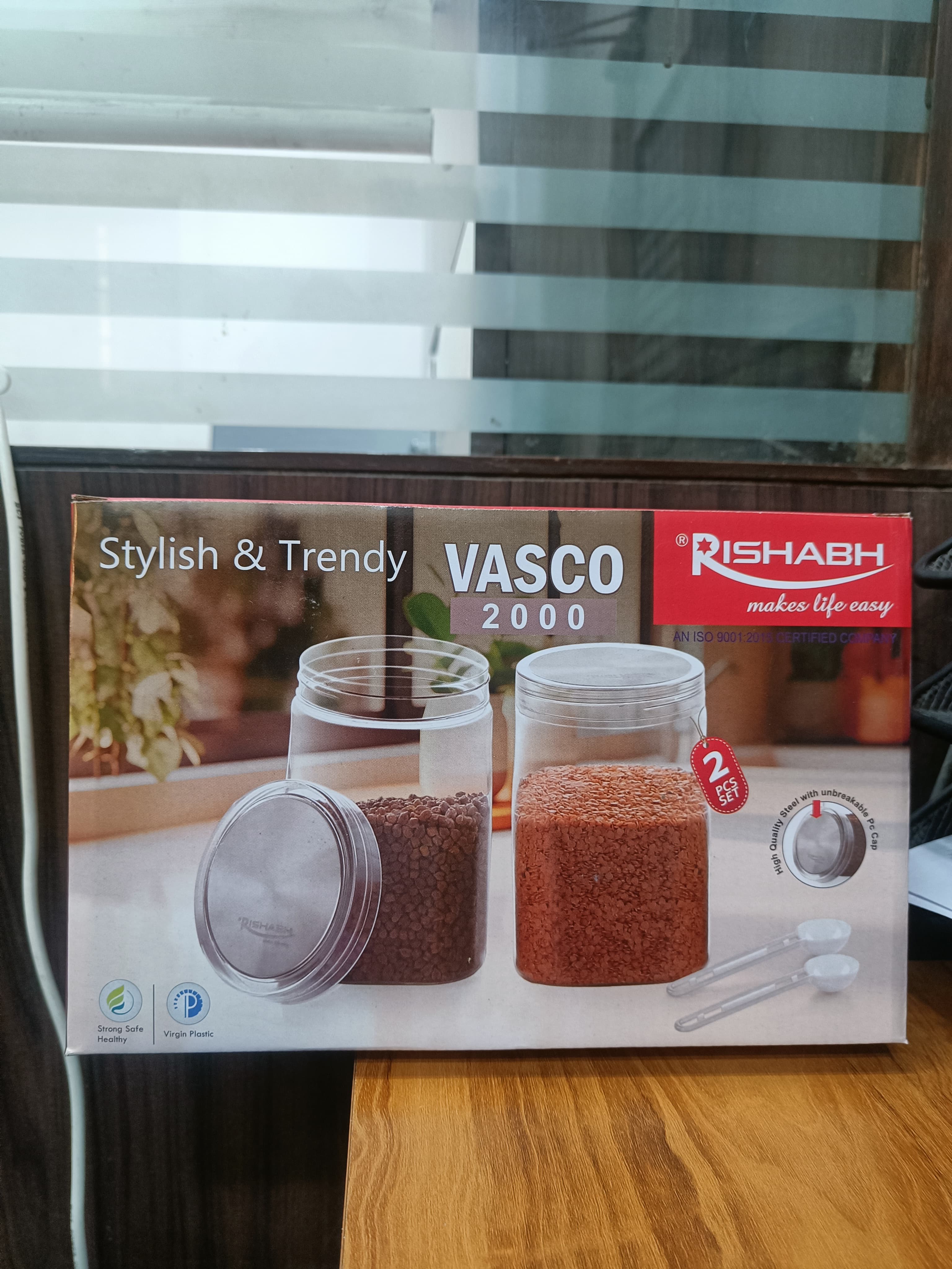 Rishabh Vasco 2000 stylish & Trendy Pet container 2pcs with Spoon