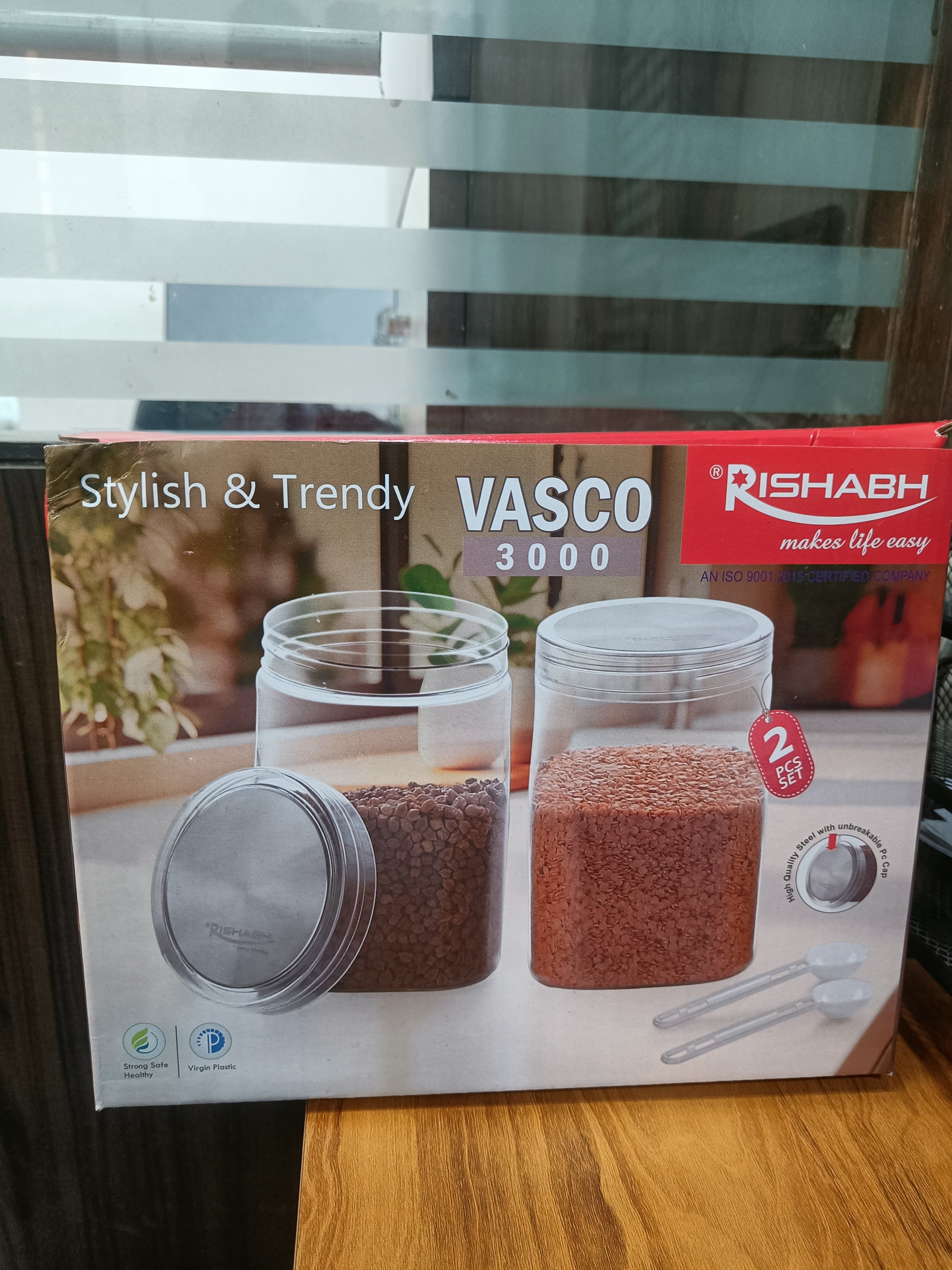 Rishabh Vasco 3000 stylish & Trendy Pet container 2pcs with Spoon