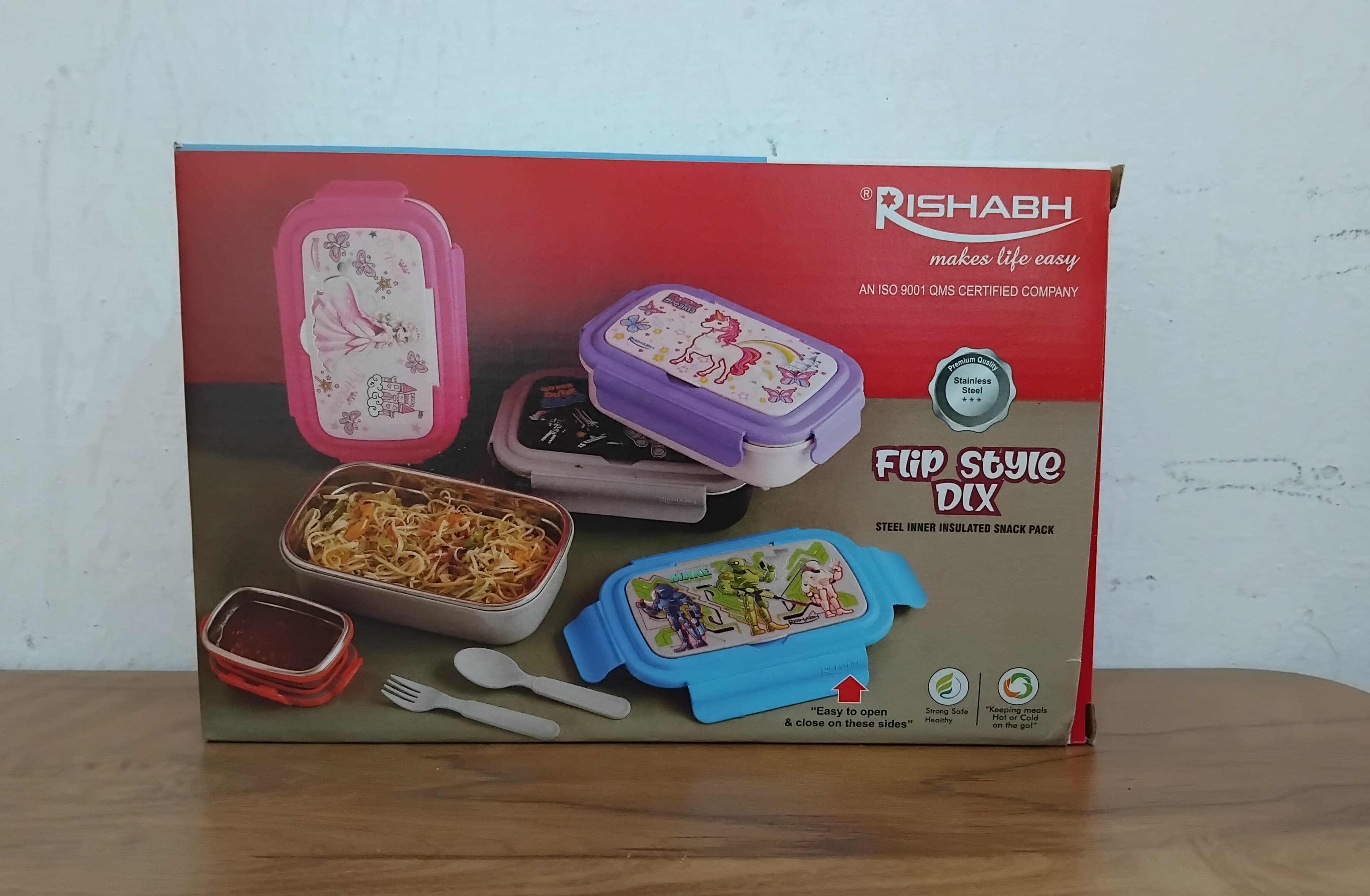 Rishabh Flip Style Dlx Lunch Box Insulated Stainless Steel Lunch Box