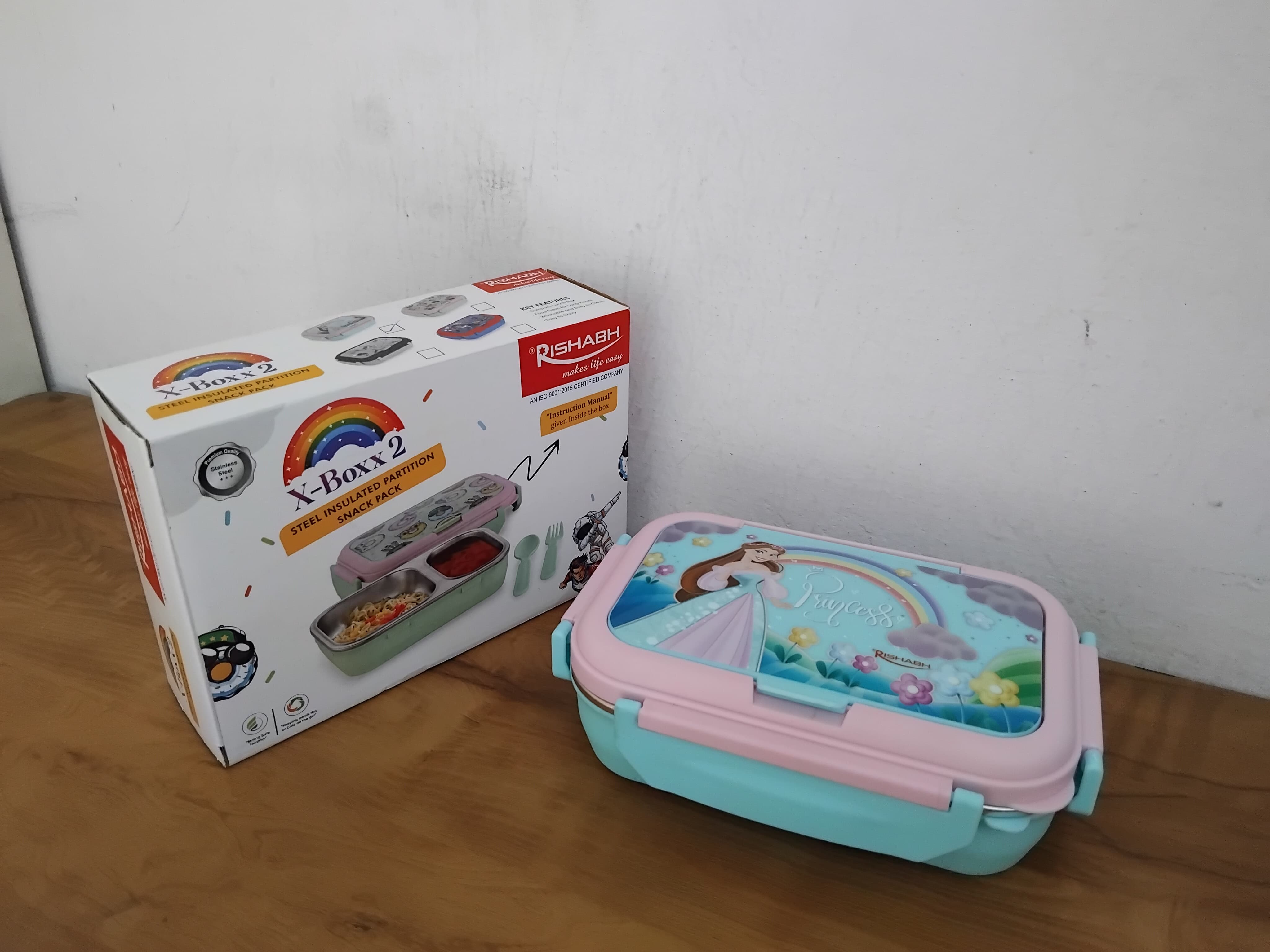 Rishabh X Boxx 2 Lunch Box Steel Insulated Partition Lunch Box