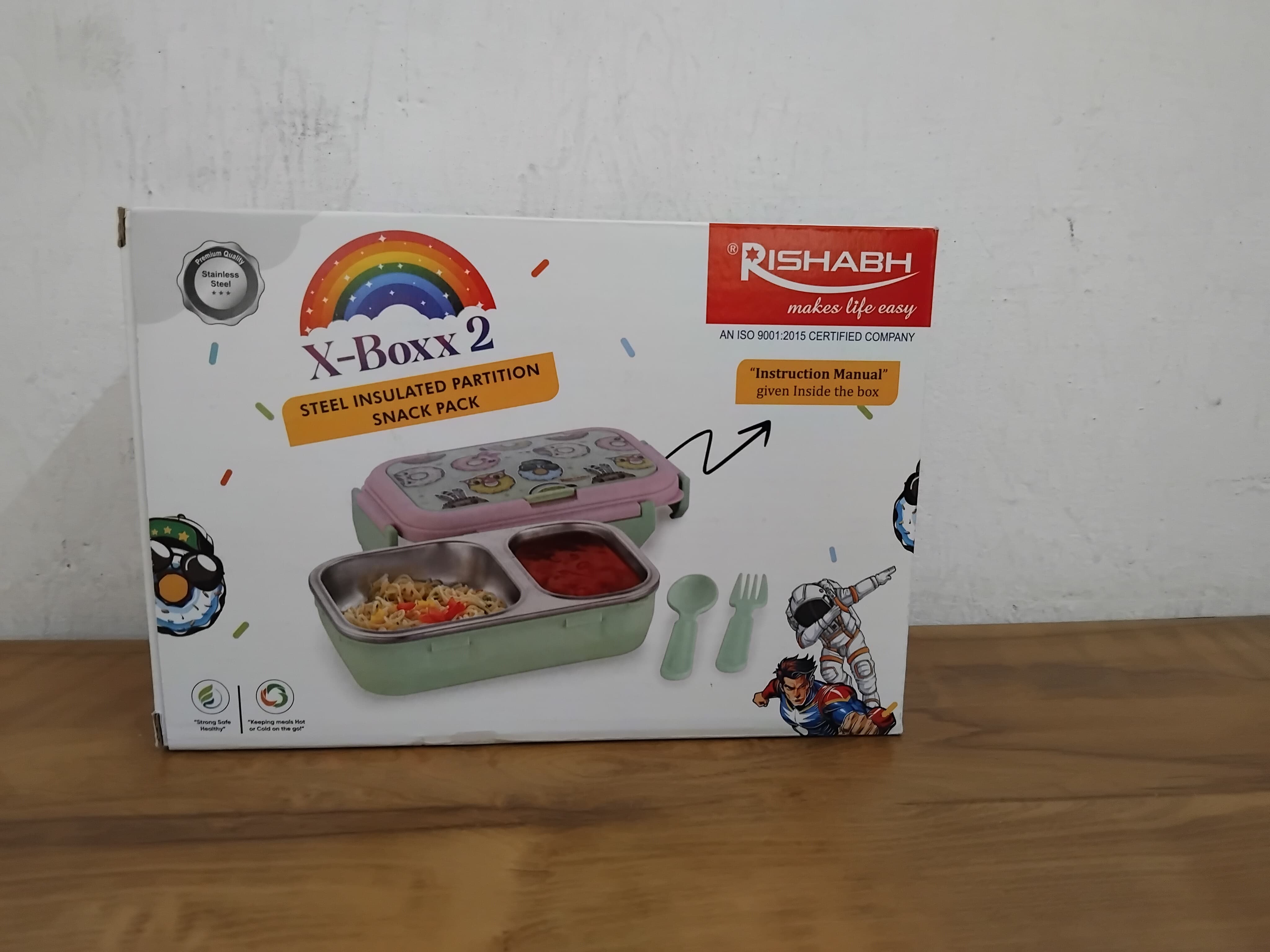 Rishabh X Boxx 2 Lunch Box Steel Insulated Partition Lunch Box