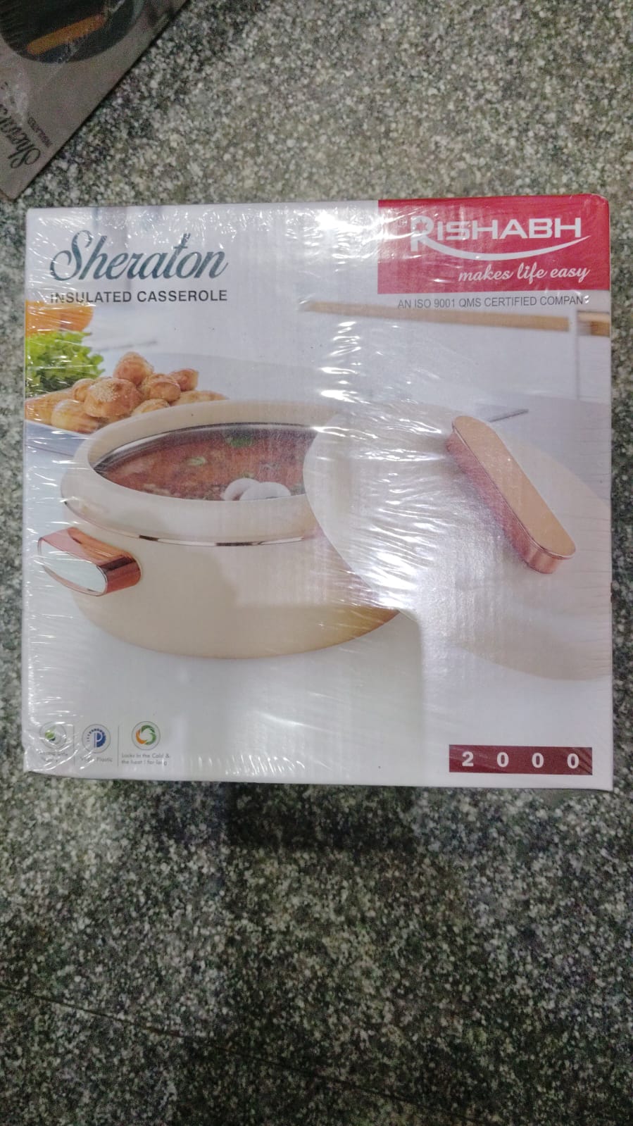 Rishabh Inner Stainless Steel Sheraton Casserole | Multicolor Casserole | Easy to Carry | Serving Casserole 2000ml