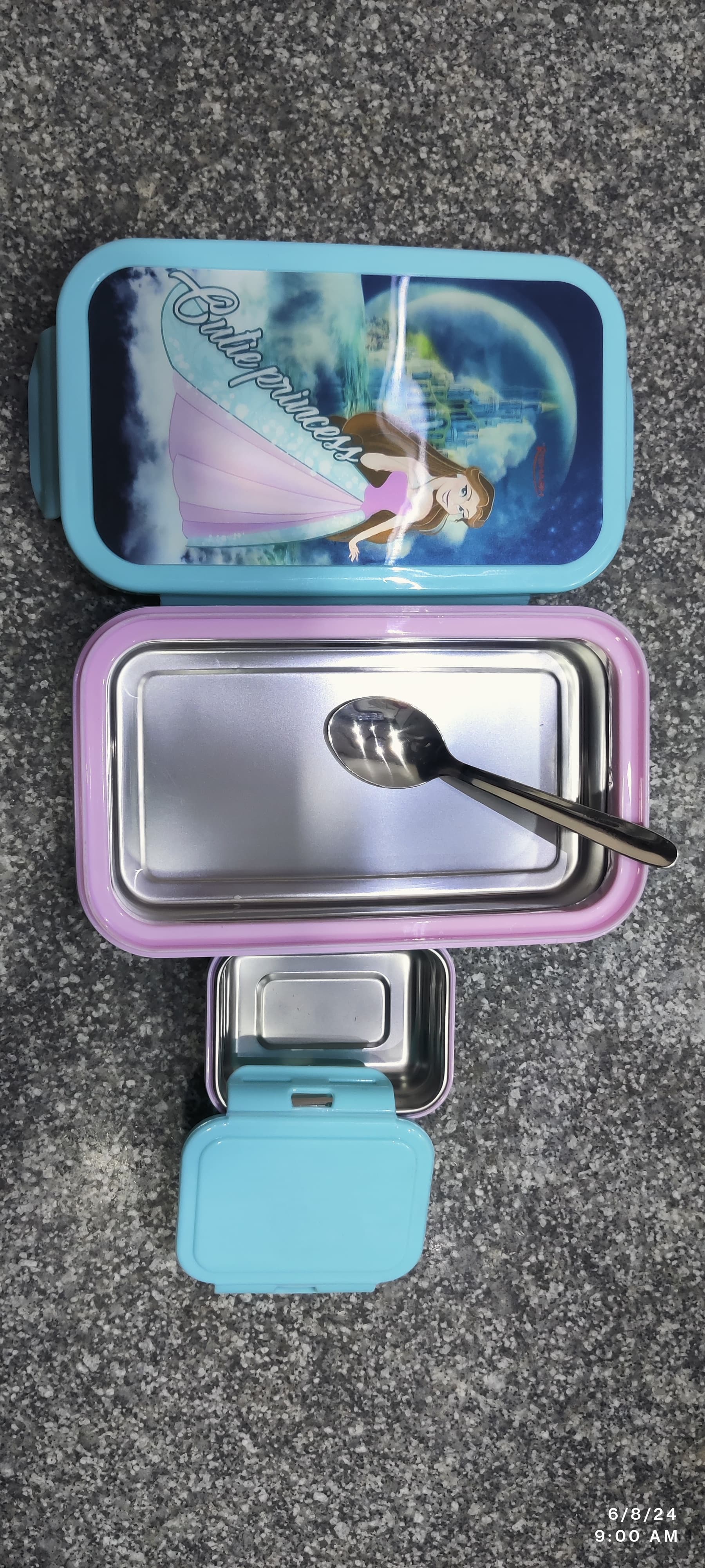 Rishabh School Tiffin Inner Steel Plastic Insulated MUNCH MAGIC ROYAL